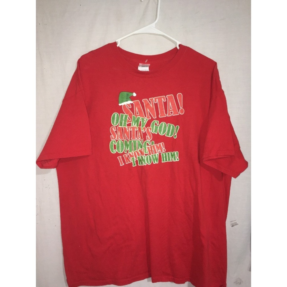 OMG Santa's Coming I Know Him T Shirt Men's XL